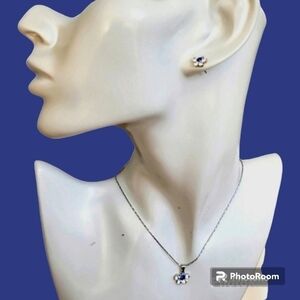 DAINTY 18k Gold Plated Crystal Butterfly Pendant Earrings Necklace Set